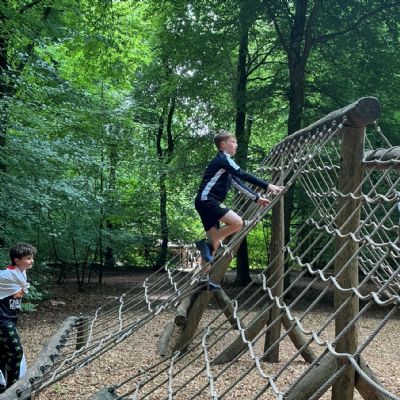 Children on climbing frame
